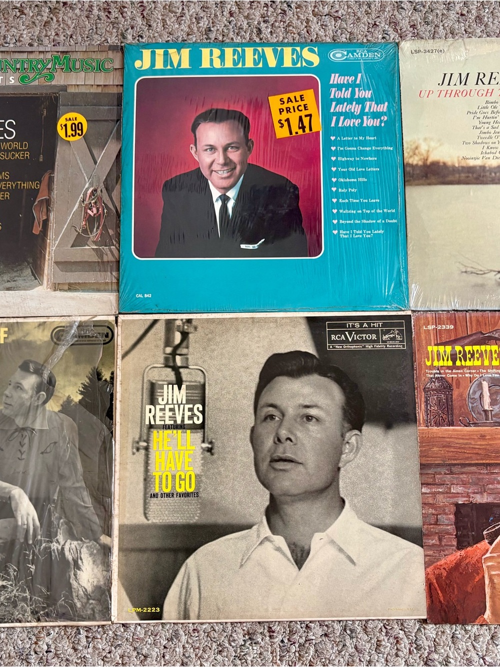 Lot Of 6 Jim Reeves Vinyl Records Classic Country 60s VG To VG+
